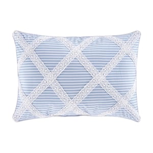 BRIELLE HOME Lennon White Textured 12 in. L x 18 in. W Throw Pillow  807000277421 - The Home Depot