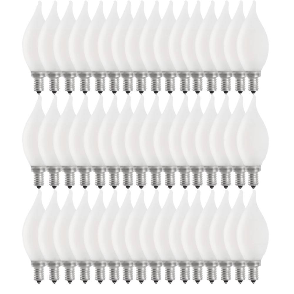 60-Watt Equivalent BA10 E12 Candelabra Dimmable Filament CEC Frosted Glass Chandelier LED Light Bulb, Daylight (48-Pack) price history on PriceWatchPro
