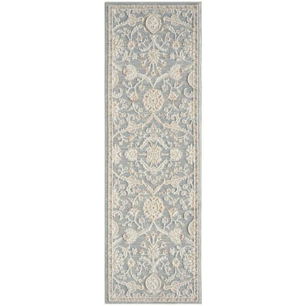 Isla Blue 2 ft. x 6 ft. Medallion Traditional Runner Area Rug