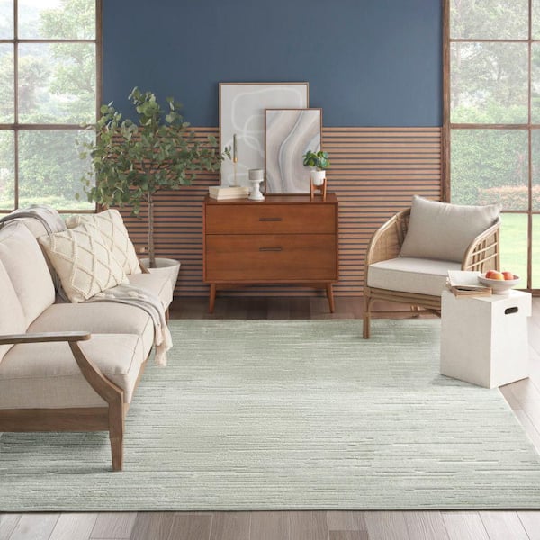 Casual Green 8 ft. x 10 ft. Abstract Contemporary Area Rug