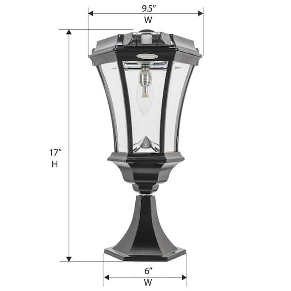 GAMA SONIC Aurora Bulb Single Black Modern Outdoor Solar Integrated Warm  White LED Lamp Post Lantern with EZ-Anchor and Pole 124B50071 - The Home  Depot