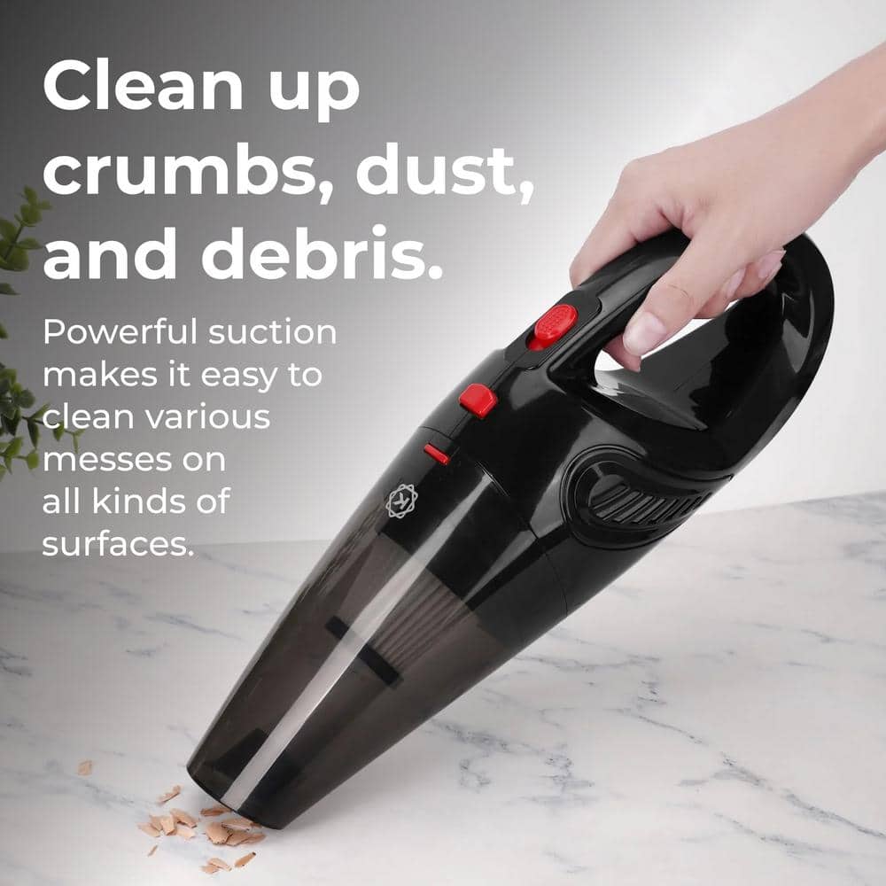 Black Cordless Handheld Vacuum with Washable HEPA Filter