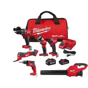 M18 FUEL 18-Volt Lithium-Ion Brushless Cordless Combo Kit (4-Tool) with Blower and Drywall Screw Gun