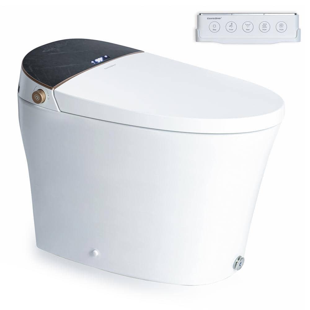 Casta Diva Elongated Electric Bidet Toilet 1 28 Gpf In Black And White