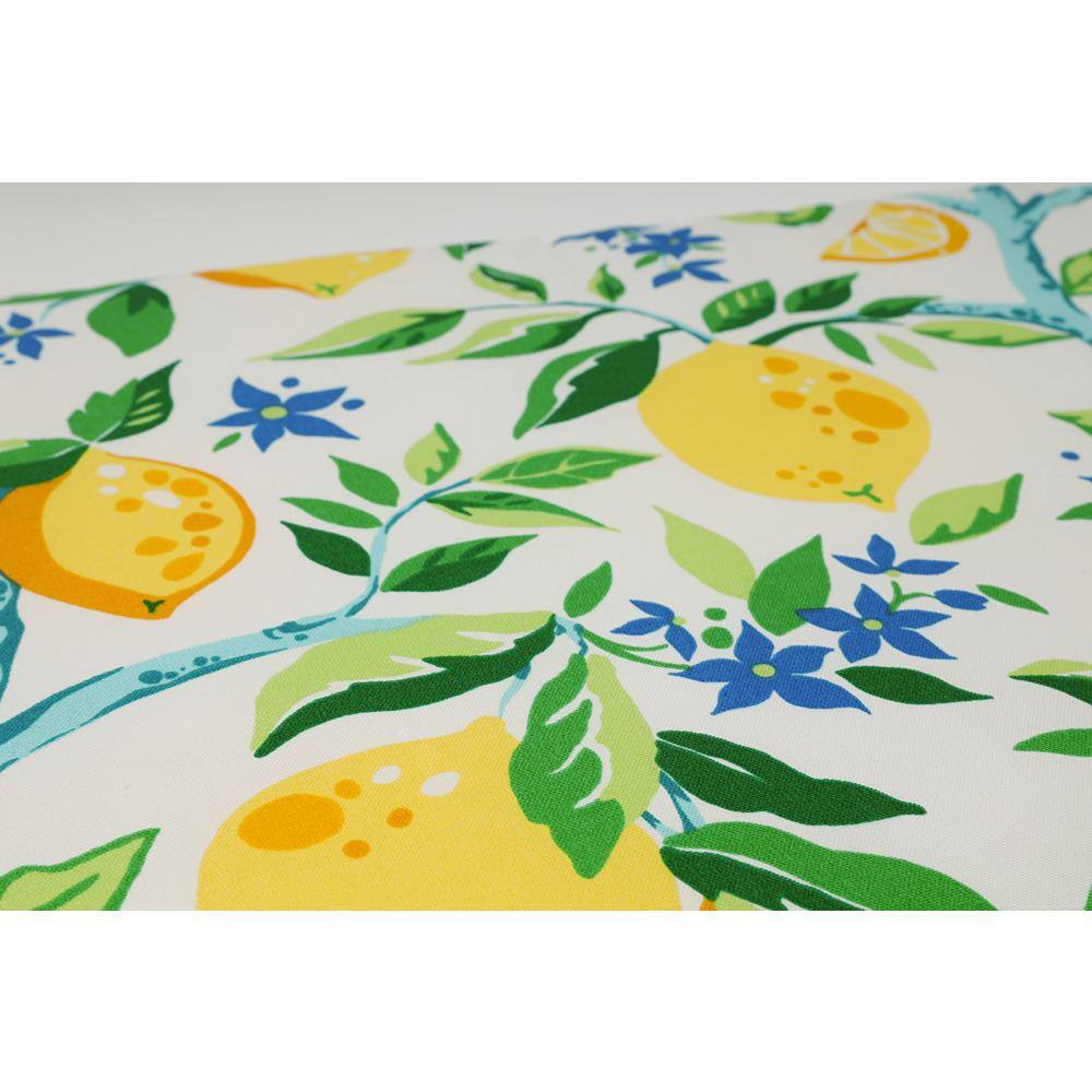 Lemon Tree Yellow and Green Square Corner Seat Cushions, Set of 2