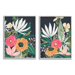 "Abstract Tropical Florals Whimsical Flower Petals" by June Erica Vess Framed Nature Wall Art Print 16 in. x 20 in.