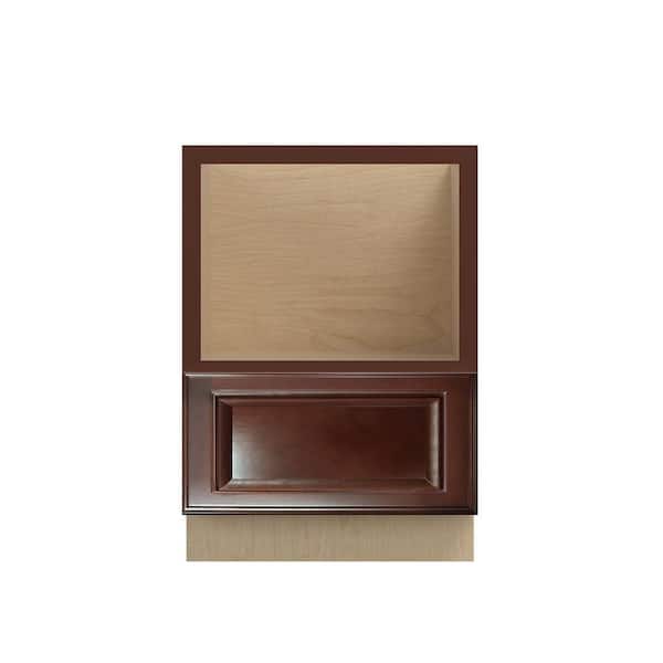 Kunal Kitchens Charlotte Raised 30 in. W x 34.5 in. H x 24 in. D in Bordeaux Plywood Assembled Microwave Base Cabinet
