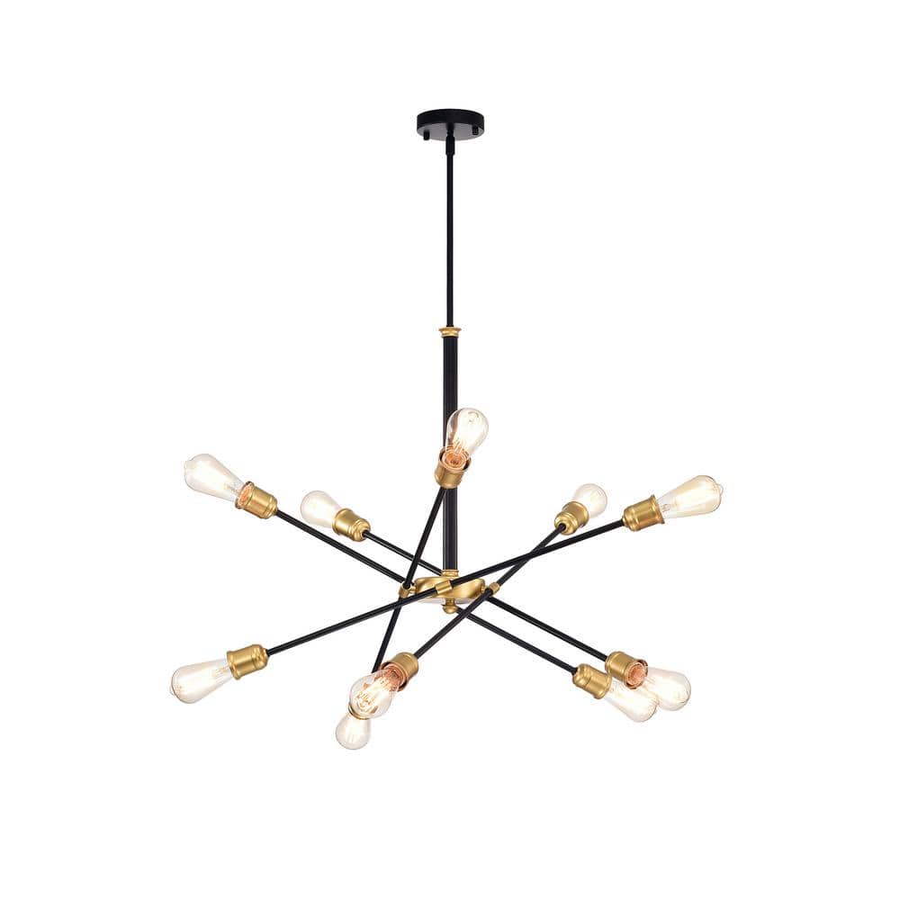 Lorena Black and Gold 10-Light Sputnik Chandelier