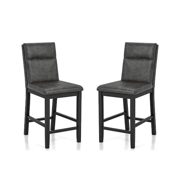 Furniture of America Ferncliff Black and Gray Counter Height Chairs ...
