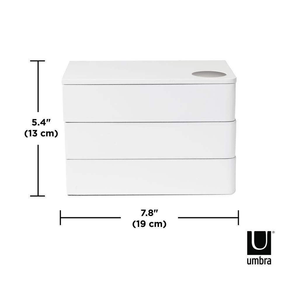 Spindle White Storage and Jewelry Box