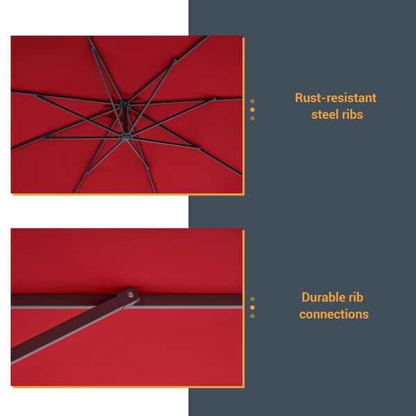 Sonkuki 8.2 ft. x 8.2 ft. Square Offset Cantilever Patio