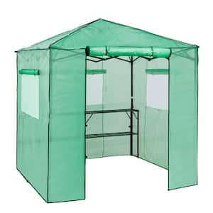 84 in. W x 84 in. D Pop Up Greenhouse Portable Walk-in Outdoor Gardening Green House