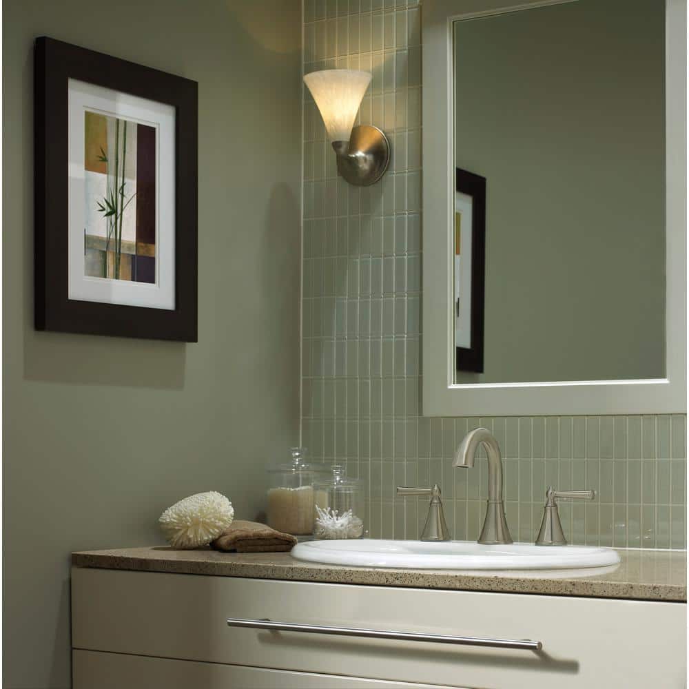 Elegant Saxton 8" Widespread Bathroom Faucet in Brushed Nickel