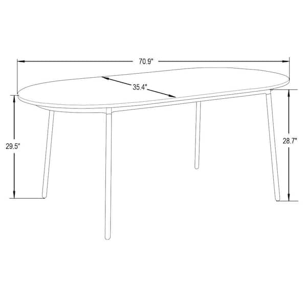 Standard length of discount 6 seater dining table