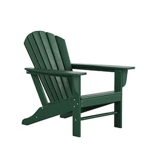 Mason Dark Green Poly Plastic Outdoor Patio Classic Adirondack Chair, Fire Pit Chair