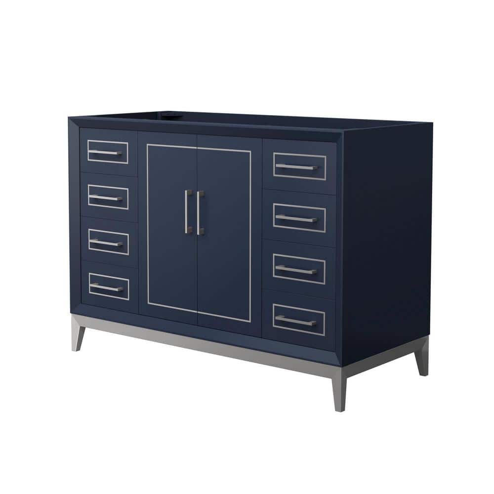 Marlena 47.75 in. W x 21.75 in. D x 34.5 in. H Single Bath Vanity Cabinet without Top in Dark Blue