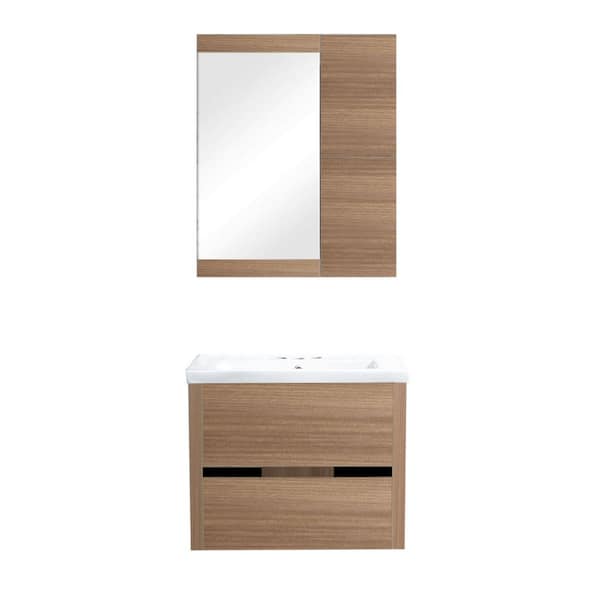 Garrido Bros. and Co. BILBAO 24 in. W x 18 in. D x 19 in. H Bath Vanity Set with Mirror in Oak