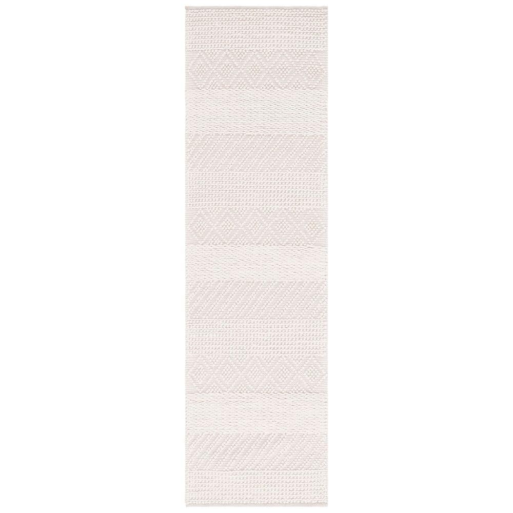 Diamond Runner Rug SAFAVIEH Natura 2 ft. x 8 ft. Ivory Striped Solid Color Diamond Runner ...