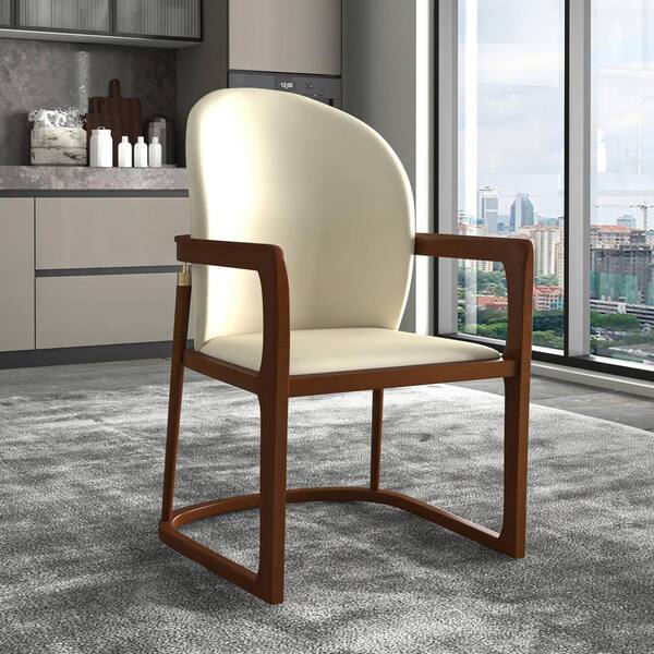 Leisuremod Solid Wood Frame Dining Chair Modern Breathable