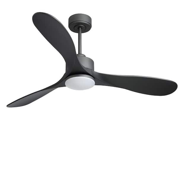 Keazile Pallas 52 in. Smart Indoor Jet Black Ceiling Fan with Dimmable Integrated LED and Remote Control