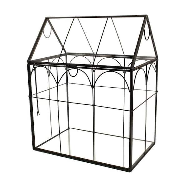 FAWEY TRED INC 7 in. x 9 in. Black Metal and Glass Terrarium