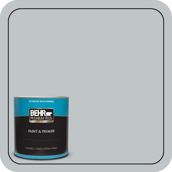 BEHR PREMIUM PLUS 1 qt. #N510-2 Galactic Tint Satin Enamel Exterior Paint & Primer