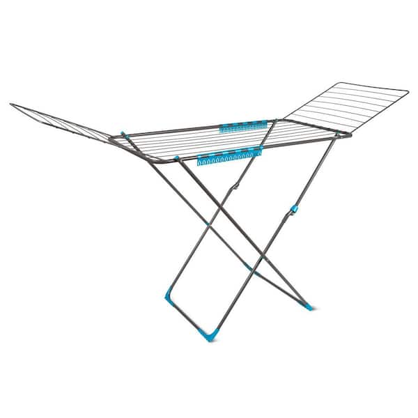 Winged Asteroid Pearl (Gray) Metal 76 x 37 x 22 Free Standing Clothes Drying Rack, 59 Feet Drying Space