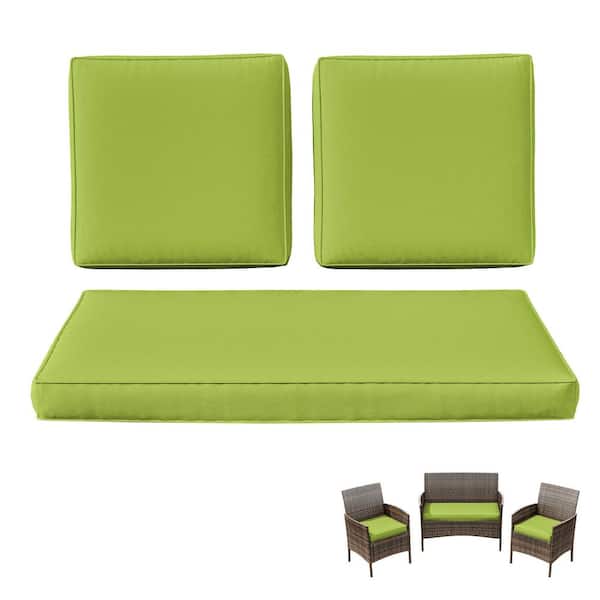 Kimunuk 36 in. x 18 in. (3-Piece) Outdoor Patio Replacement Seat Cushions Fit for Loveseat Sofa Lounge Chair Furniture Grass