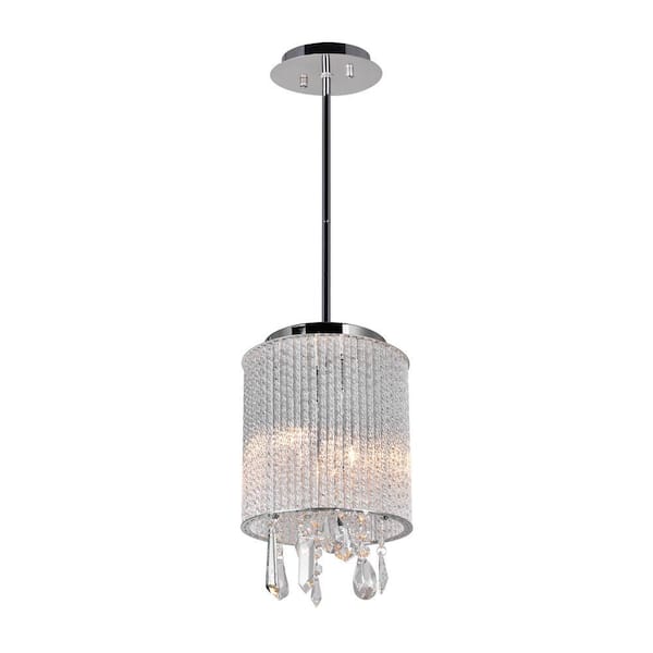 Benson 2 Light Drum Shade Mini Pendant With Chrome Finish