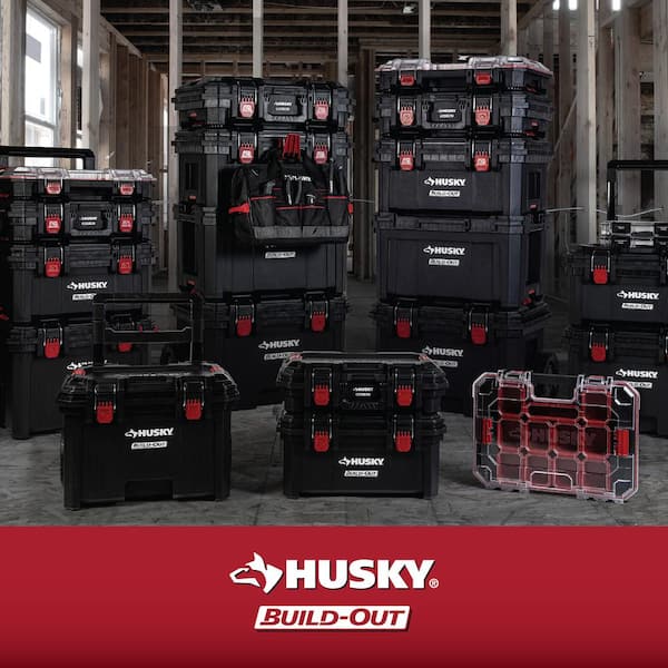 Husky - Build-Out 12 in. Modular Tool Storage Waterproof Storage Bin