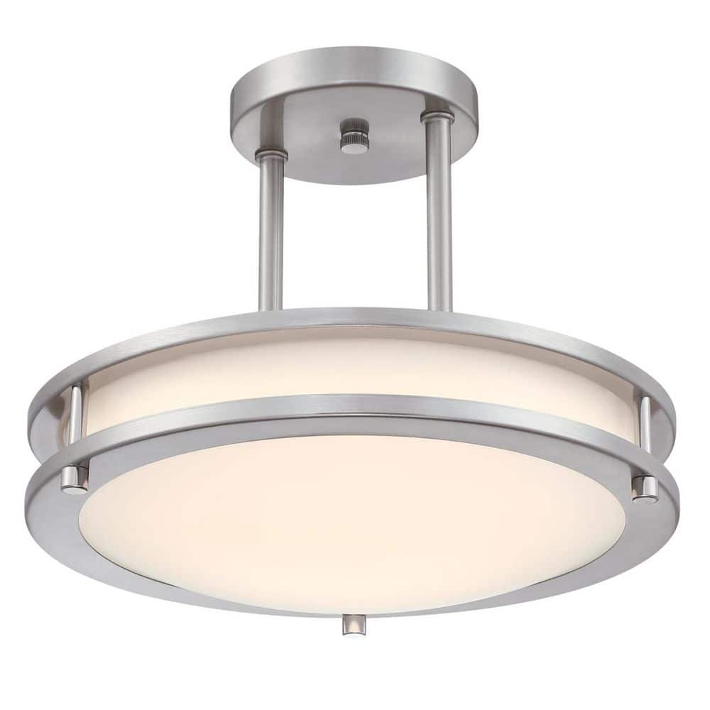 Lauderdale 12-in. 15-Watt Brushed Nickel Selectable LED Indoor Semi-Flush Mount price history on PriceWatchPro