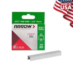 3/8 in. Leg x 7/16 in. 276 Electro-galvanized, Medium Crown, 22.5-Gauge, Standard Steel Staples (1,000-Pack)