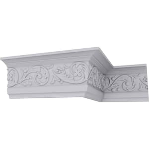 SAMPLE - 2-3/8 in. x 12 in. x 4-3/8 in. Polyurethane Melchor Crown Moulding