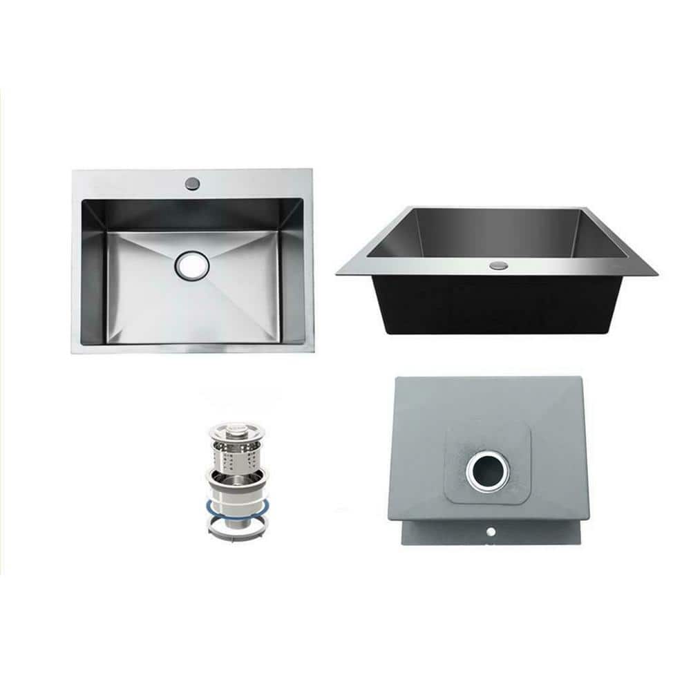 25 Inch Stainless Steel Single Bowl Drop-In Bar Sink