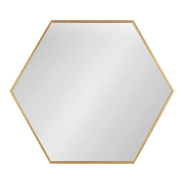 Kate and Laurel Rhodes 48 in. x 16 in. Classic Octagon Framed Gold Wall  Accent Mirror 218368 - The Home Depot