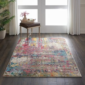 Celestial Sunset Multicolor 4 ft. x 6 ft. Abstract Bohemian Area Rug