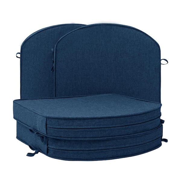 Outdoor Chair Cushions Set of 4, 17 x 16 Inch Patio Seat Cushions, Water-Resistant Fade-Resistant, Removable Zippered Co