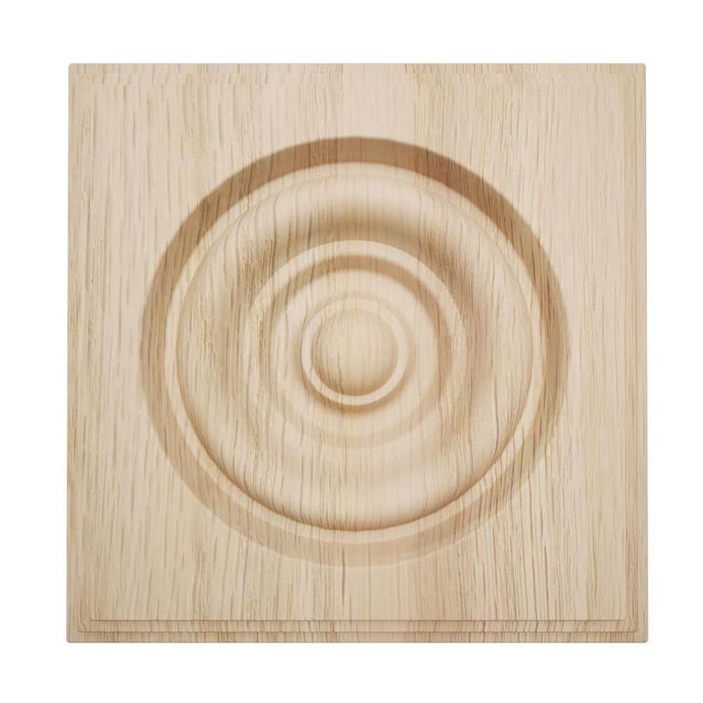 1-1/8 in. x 3-3/4 in. x 3-3/4 in. White Oak Square Rosette with Center Bullseye price history on PriceWatchPro