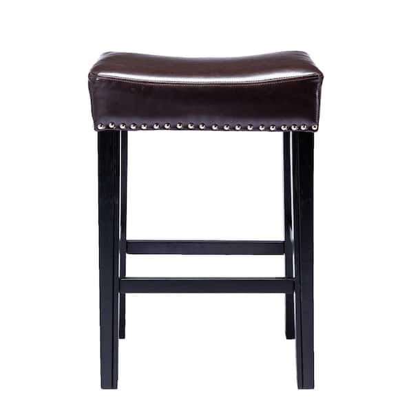 backless faux leather bar stools