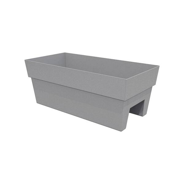 Bloem 24 In Cement Finley Deck Rail Resin Planter FDR24909 The Home   Cement Bloem Plant Pots Fdr24909 64 600 