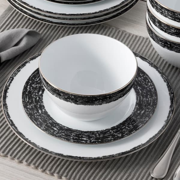 black and white plates