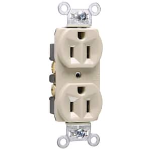 Pass and Seymour 15 Amp 125-Volt Commercial Grade Backwire Duplex Outlet, Ivory