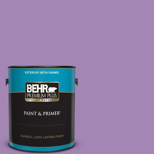 BEHR PREMIUM PLUS 1 gal. #660B-6 Daylight Lilac Satin Enamel Exterior Paint & Primer