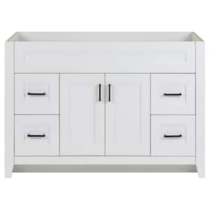 Ridge 48 in. W x 22 in. D x 34 in. H Bath Vanity Cabinet without Top in White