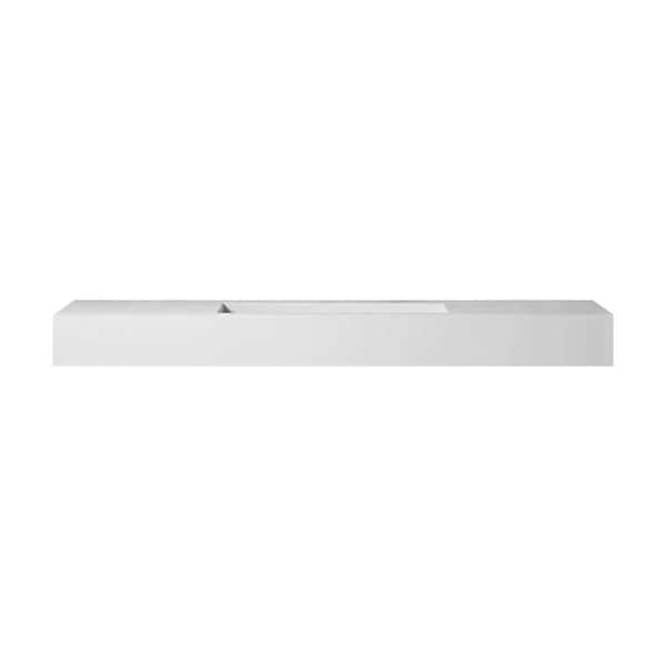 Unbranded 47 in. Rectangle Bathroom Sink in White Solid Surface