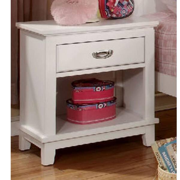 Venetian Worldwide Omnus White Nightstand with Shelf