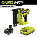 ONE+ HP 18V 18-Gauge Brushless Cordless AirStrike Brad Nailer with FREE 4.0 HIGH PERFORMANCE Battery and Charger