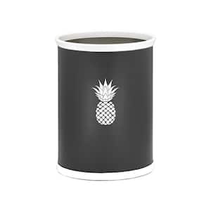 Kasualware Pineapple 13 qt. Oval Waste Basket in Black
