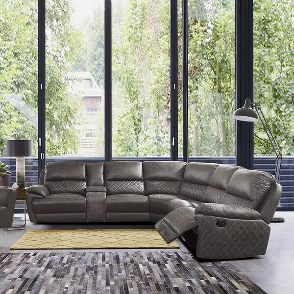 Microfiber reclining sectional sofa discount