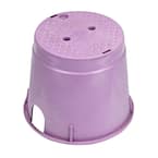 10 in. Round Standard Series Access Box and Cover, 10 in. Height, Purple, Purple Reclaimed Water Cover